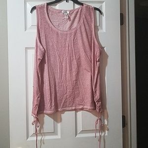 Pink corset sides tank top